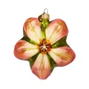 Orange Poinsettia Glass Ornament