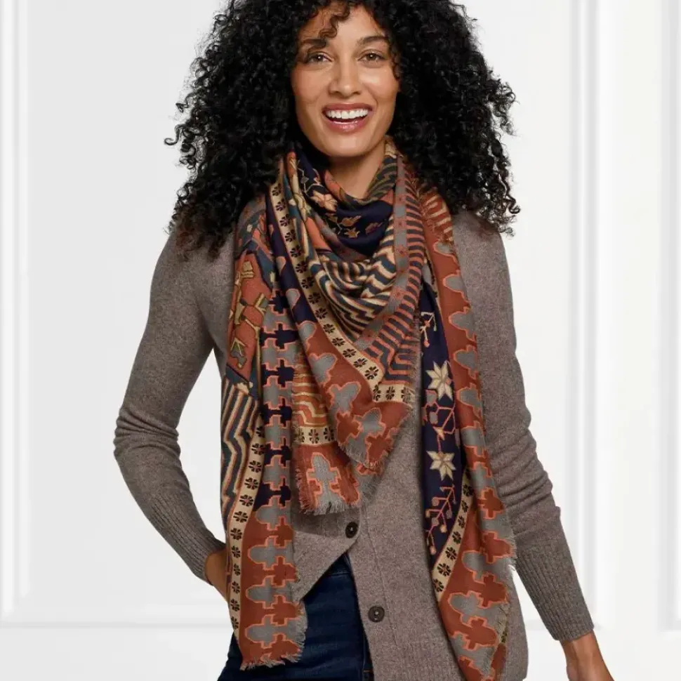 Persian Garden Oversize Square Wool Scarf