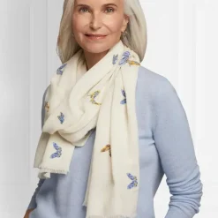 Qing Embroidered Butterflies Oblong Scarf