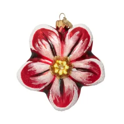 Red Poinsettia Glass Ornament