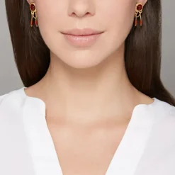 Roman Carnelian Drop Earrings