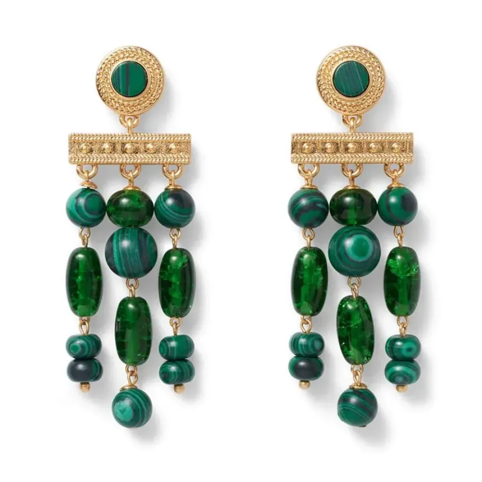 Roman Malachite Chandelier Earrings