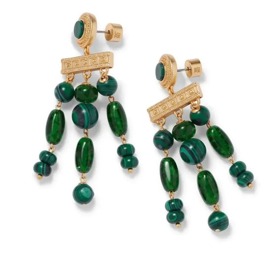 Roman Malachite Chandelier Earrings