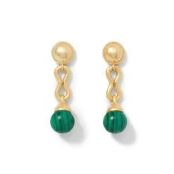 Roman Malachite Drop Earrings