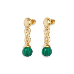Roman Malachite Drop Earrings