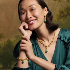 Roman Malachite Drop Earrings