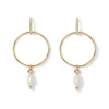 Royal Tudor Forward-Facing Hoop Earrings With Pearl Drops