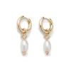 Royal Tudor Small Hoop Earrings With Pearls