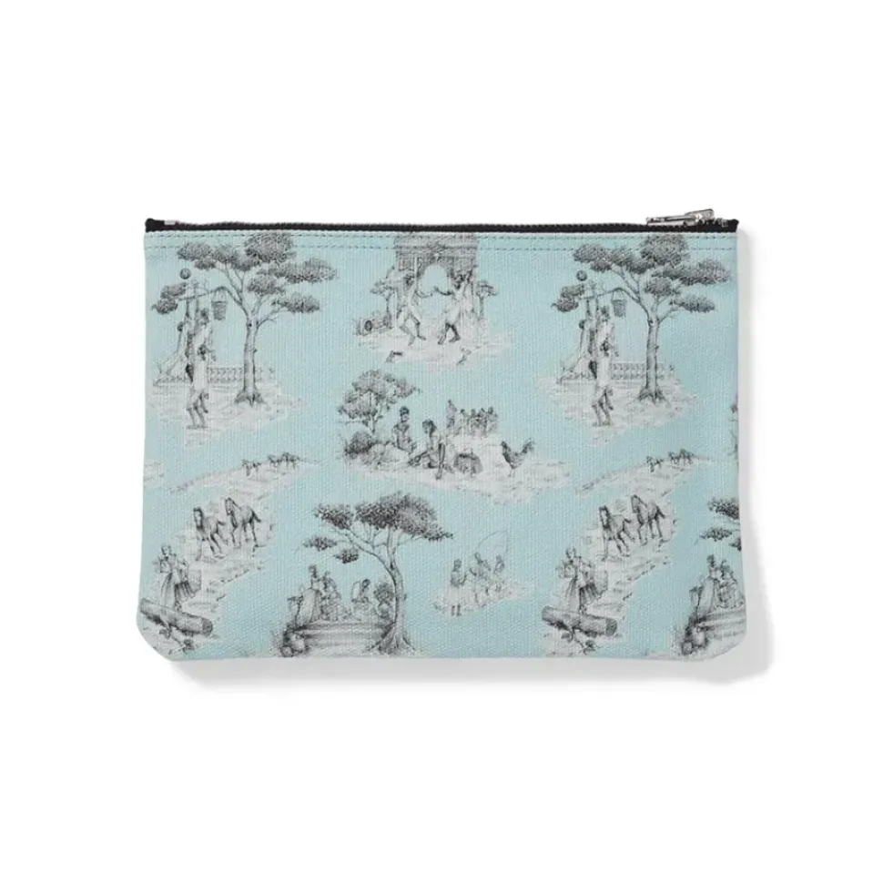 Sheila Bridges Harlem Toile De Jouy Canvas Zip Pouch