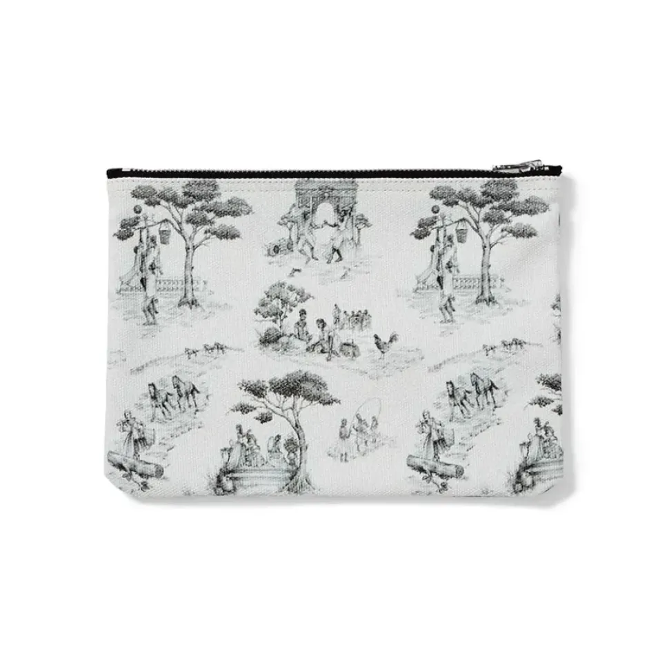 Sheila Bridges Harlem Toile De Jouy Canvas Zip Pouch