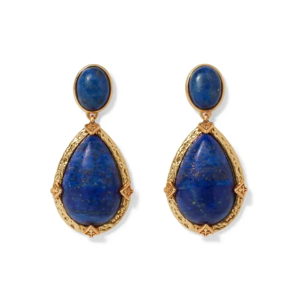 Spanish Baldric Lapis Statement Drop Earrings