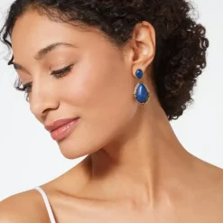 Spanish Baldric Lapis Statement Drop Earrings