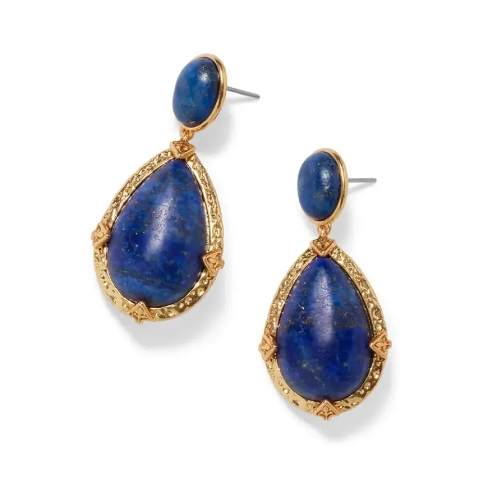 Spanish Baldric Lapis Statement Drop Earrings