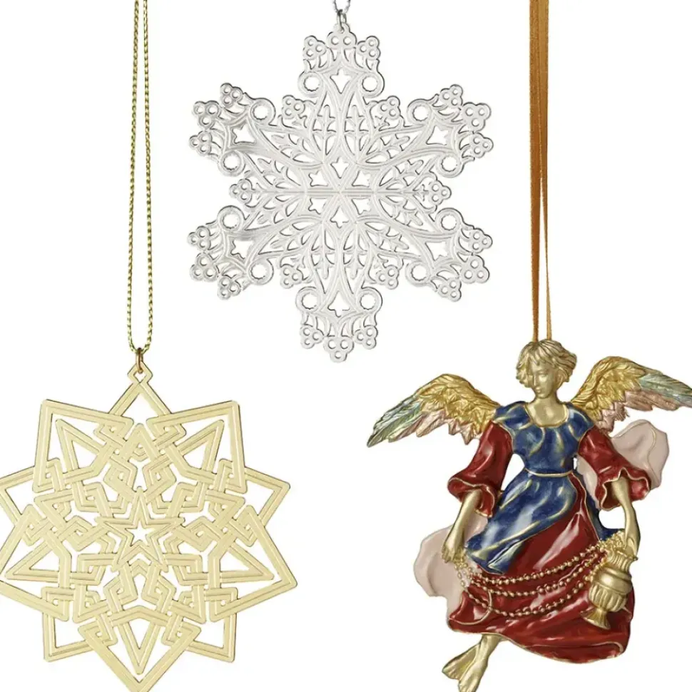 2023 Star, Snowflake, And Angel Tree Ornament Set