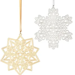 2023 Sterling Silver Star And Snowflake Ornament Set