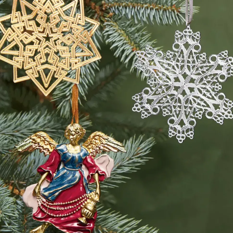 2023 Sterling Silver Star And Snowflake Ornament Set