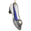 Striped Evening Slipper Shoe Ornament