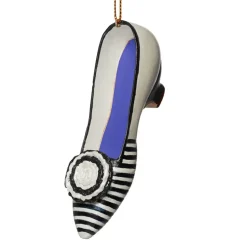 Striped Evening Slipper Shoe Ornament