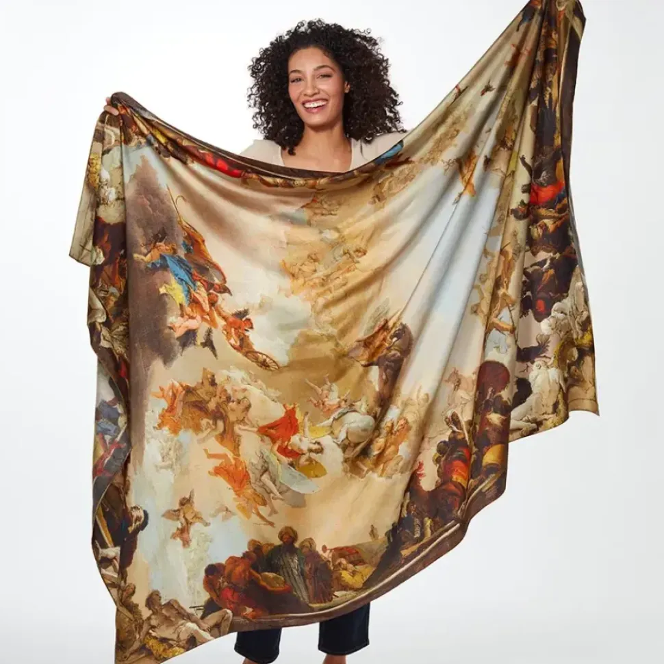 Tiepolo Allegory Of The Planets And Continents Oversize Unisex Oblong Silk Scarf