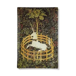 Unicorn In A Garden Glass Tray