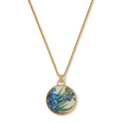 Van Gogh Irises Enamel Pendant Necklace