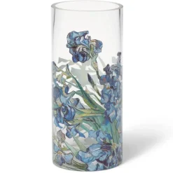 Van Gogh Irises Glass Vase