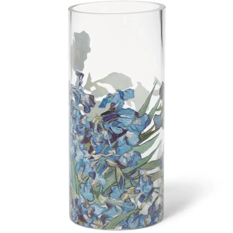 Van Gogh Irises Glass Vase