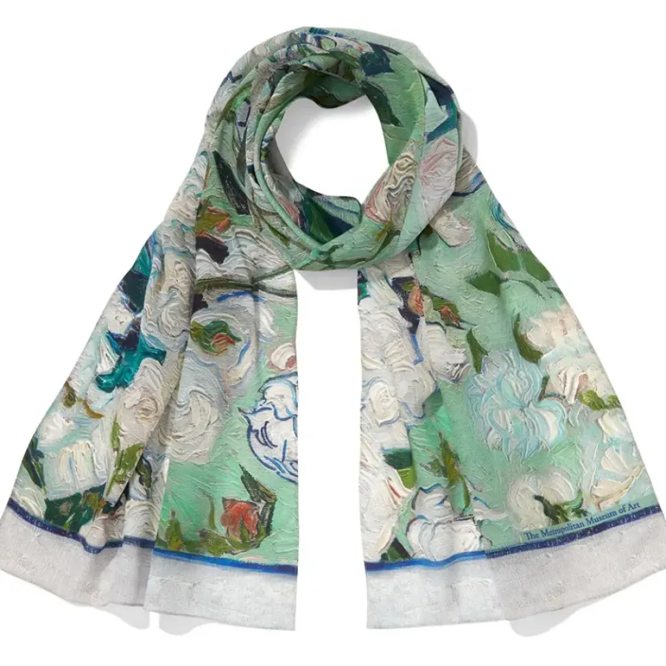 Van Gogh Roses Oblong Silk Scarf