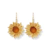 Van Gogh Sunflower Drop Earrings