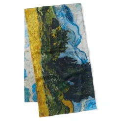 Van Gogh Wheat Field With Cypresses Oversize Oblong Silk Scarf