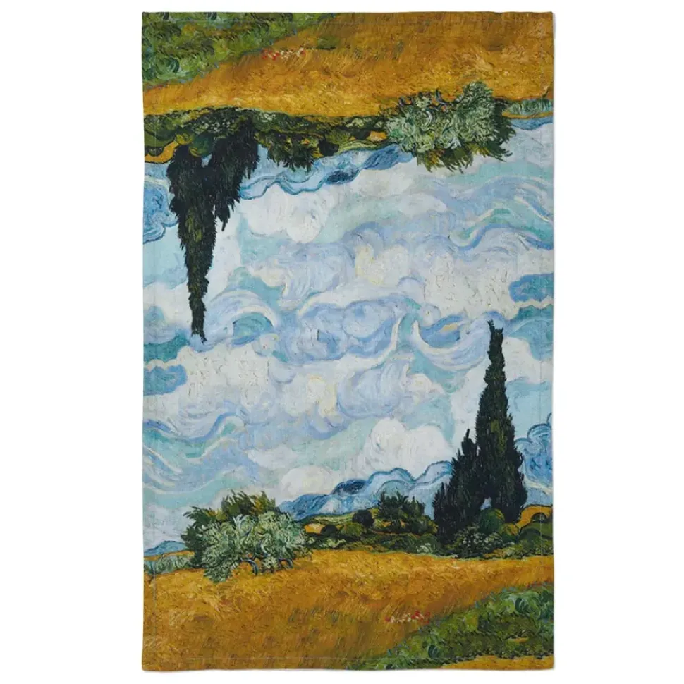 Van Gogh Wheat Field With Cypresses Mug And Tea Towel Set