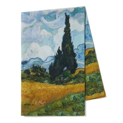 Van Gogh Wheat Field With Cypresses Tea Towel