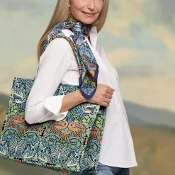 William Morris Peacock And Dragon Square Silk Scarf
