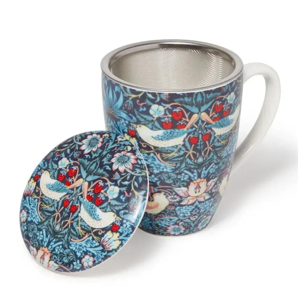 William Morris Strawberry Thief Covered Mug With Tea Infuser