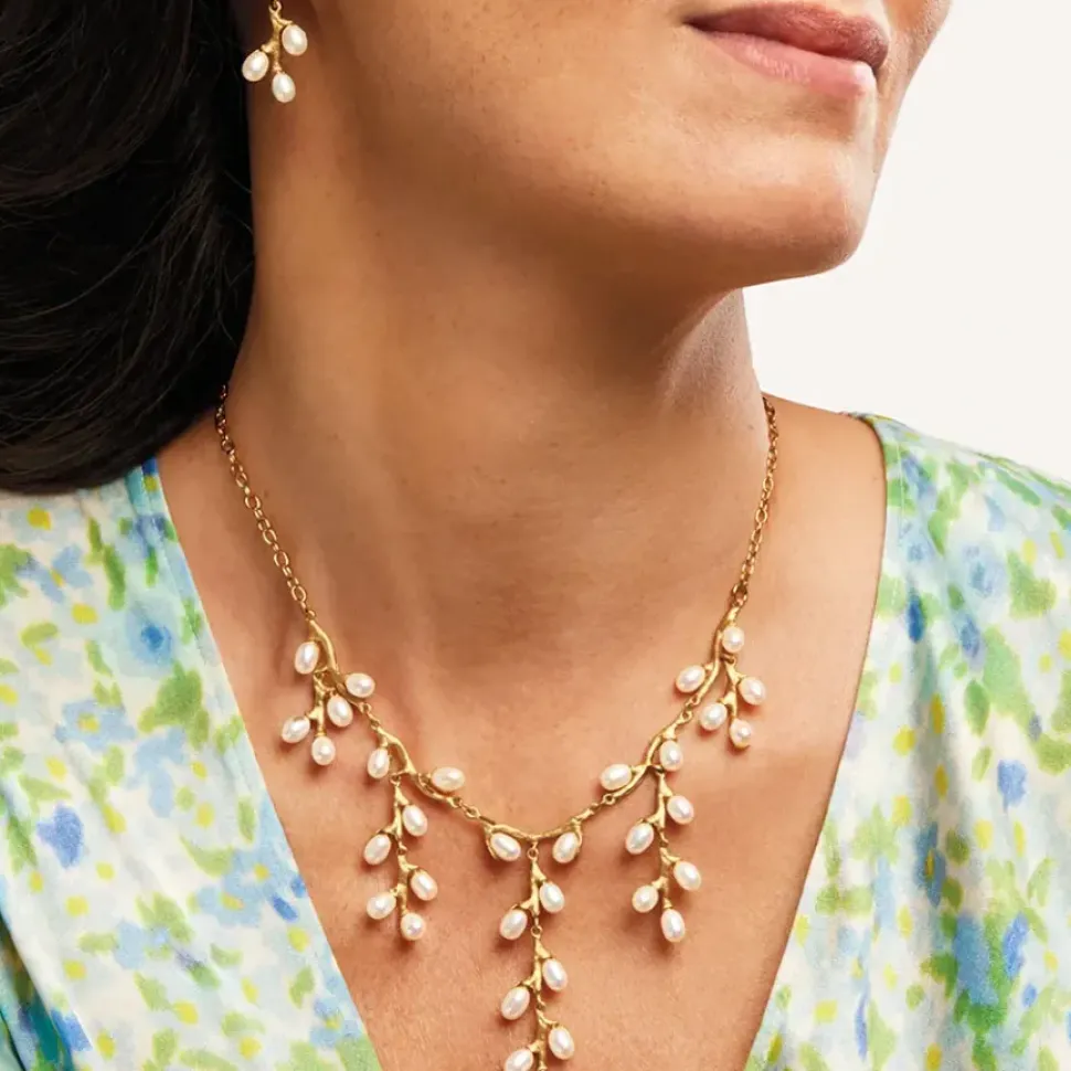 Willow Catkins Pearl Bib Necklace