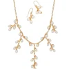 Willow Catkins Pearl Bib Necklace And Drop Earrings Set