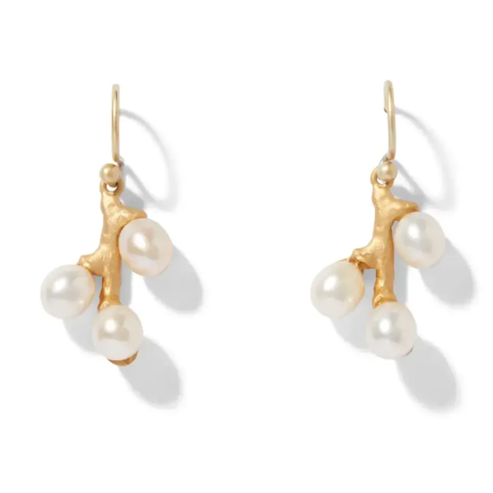 Willow Catkins Pearl Bib Necklace And Drop Earrings Set