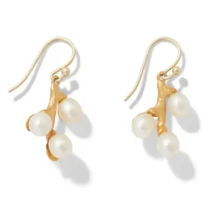 Willow Catkins Pearl Bib Necklace And Drop Earrings Set