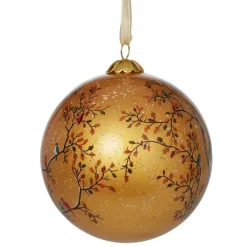 Winter Birds Hand-Painted Glass Ornament Set